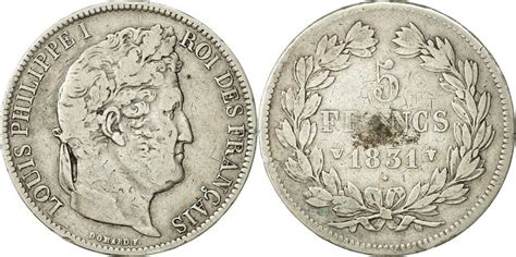 Frankreich 5 Francs 1831 W Münze Louis Philippe Lille S Silber KM