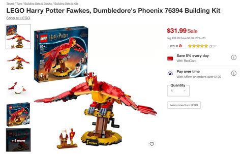 [target Us] Lego Harry Potter Fawkes Dumbledore S Phoenix Set 76394 32 20 R Legodeal