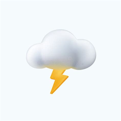 D Cloud With Lightning Thunder Emoji Thundercloud Thunderstorm Cloud