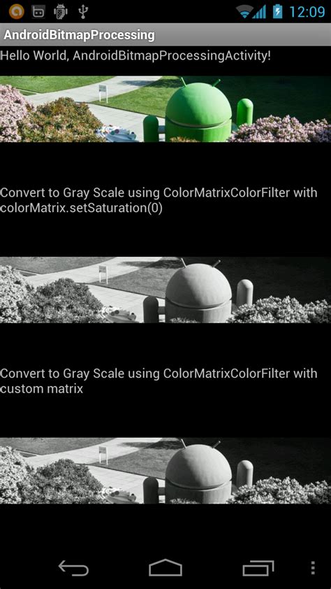 Android Coding: Convert bitmap from color to GrayScale using ...