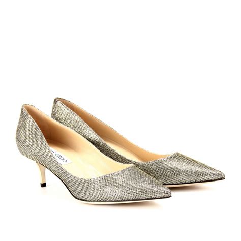 Lyst Jimmy Choo Aza Glitter Pumps In Metallic