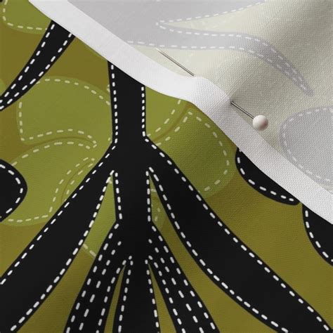 Large Black And Red Plumeria Ulu Kalo Fabric Spoonflower