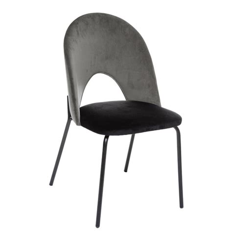 Chaise Velours Kara Gris Atmosphera Leroy Merlin