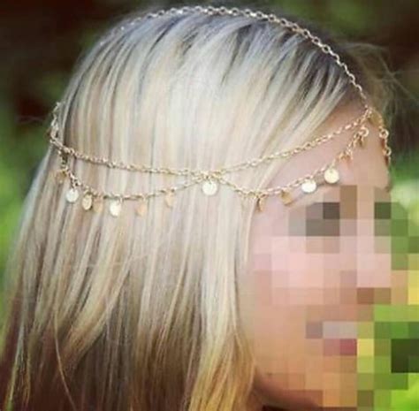 Gold Gypsy Head Chain Gold Boho Head Chain Bohemian Head Etsy