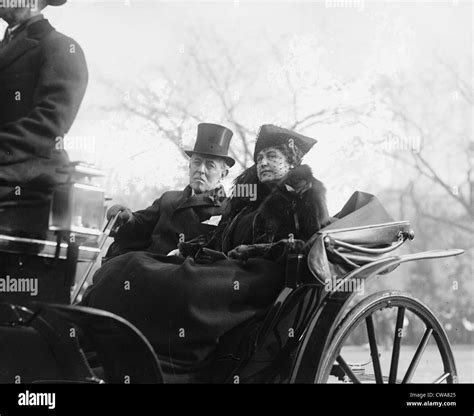 Ex President Woodrow Wilson 1856 1924 And His Second Wife Edith