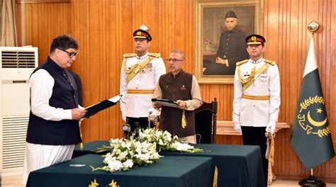 Fawad Hassan Fawad Takes Oath As Caretaker Federal Minister