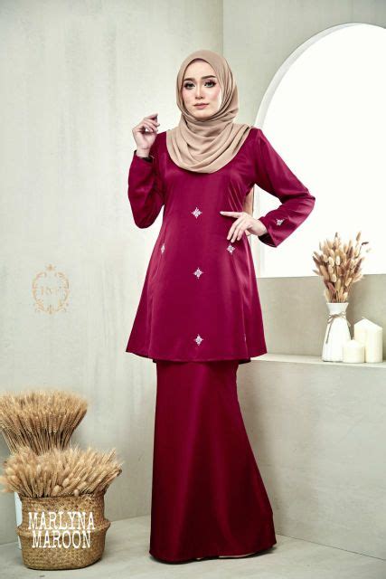 BAJU KURUNG MODEN BAJU RIAU PRINCESS PLUS SIZE KURUNG MAROON ROYAL BLUE