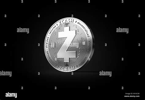 Silver Zcash Zec Cryptocurrency Physical Concept Coin Isolated On Black