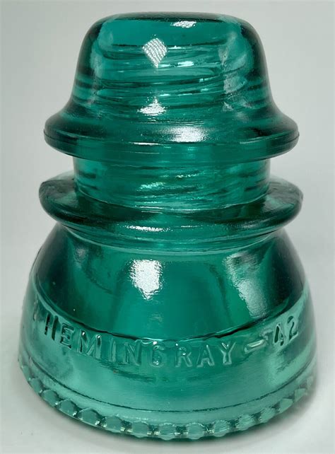 Vintage Hemingray 42 Aqua Blue Glass Insulator Beaded Bottom Made In Usa Ebay