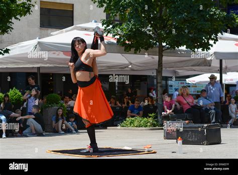 Street Artist Performs On The Cest Is D Best Festival In Zagreb