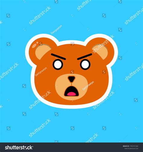 Illustration Teddy Bear Cartoon Angry Expression Stock Vector (Royalty ...