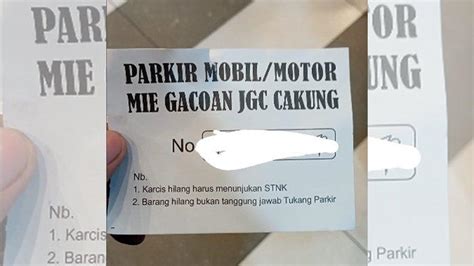 Viral Karcis Parkir Mie Gacoan Jakarta Tukang Parkir Tak Bertanggung