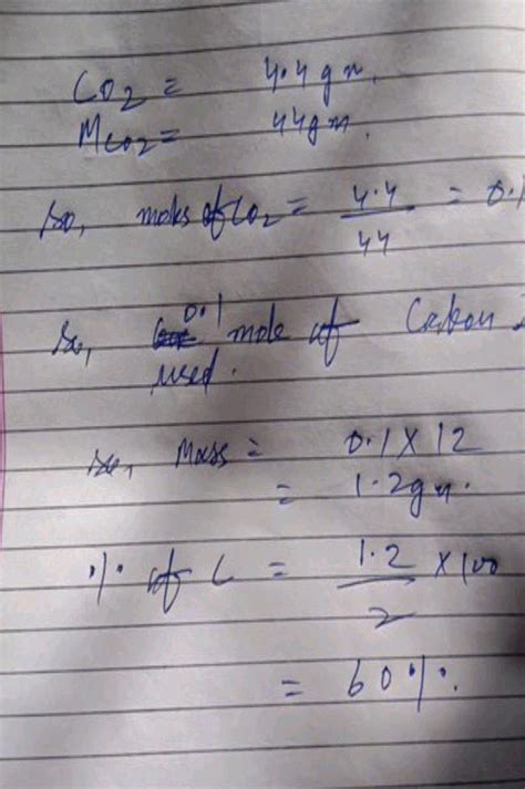 47 On Complete Combustion Of 2 G Of An Organic Compound Gave 4 4 G Of