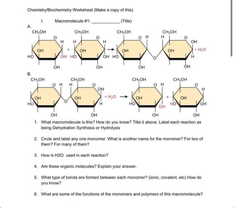 Solved Chemistry Biochemistry Worksheet Make A Copy Of Chegg