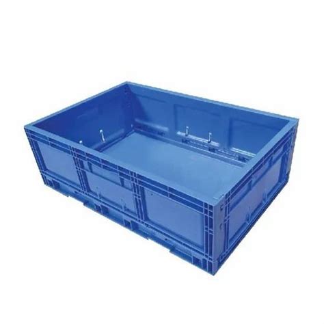 Rectangular Blue Hdpe Foldable Plastic Crates For Shop Dimension