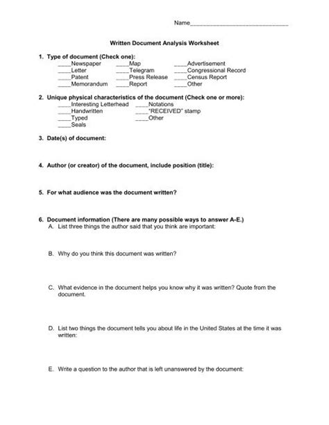 Primary Source Analysis Worksheet Pdf Fill And Sign Printable