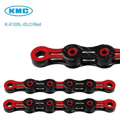 Original X10SL DLC KMC 10 Speed Chain Red For Trekking 116 Links Super