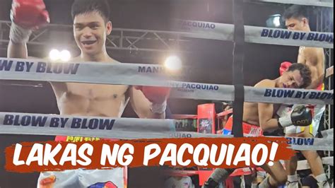 Eman Bacosa Pacquiao Pinaluhod Ang Kalaban Sa St Round Youtube