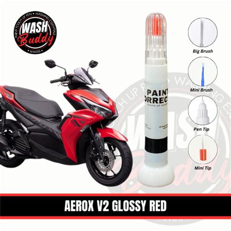 Aerox V2 Glossy Red Color Touch Up Paint Correct Shopee Philippines