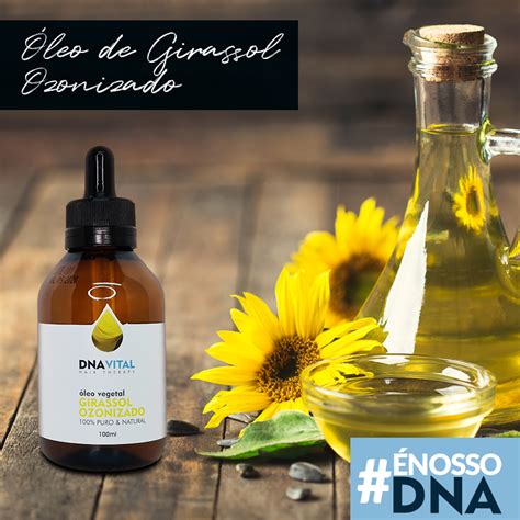 Óleo Vegetal de Girassol Ozonizado DNA Vital Terapia Capilar