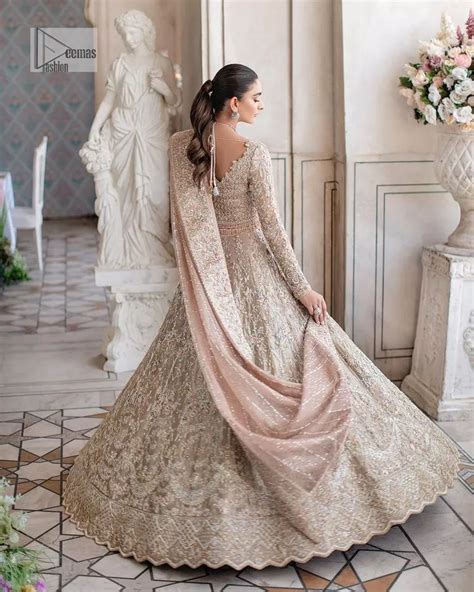 Nude Ivory Blouse Scalloped Lehenga Dupatta For Nikah
