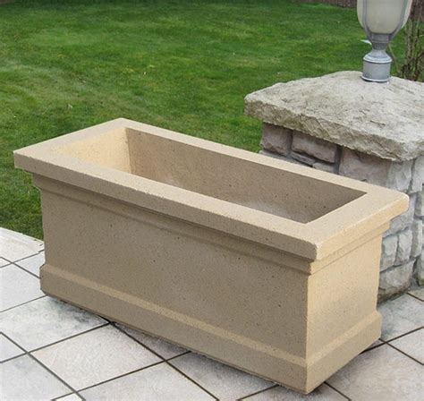 Low Rectangle Garden Planter Sandstone Pottery 5 Color Choices