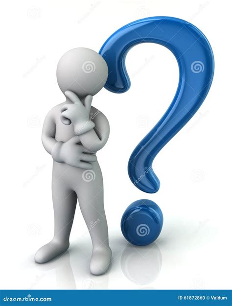 Thinking Cartoon Man And Question Mark Stock Photography ...