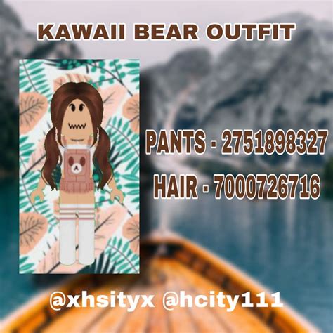 Kawaii Bear Roblox Outfit Codes In 2022 Bear Outfits Kawaii Roblox