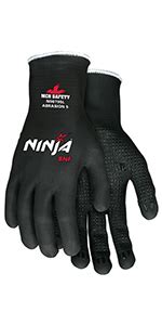 Mcr Safety Ninja Bnf N L Work Glove Gauge Nylon Spandex Shell