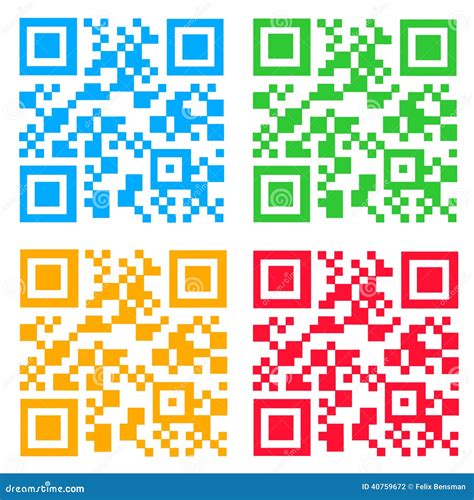 Colored QR Code Set Stock Illustration Illustration Of Retail 40759672