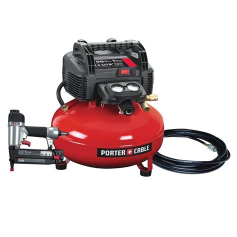 Porter Cable Electric Portable 150 Psi Air Compressor 6 Gal With Pneumatic 18 Guage 2in Br