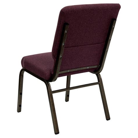 Hercules Series W Stacking Church Chair In Plum Fabric Gold