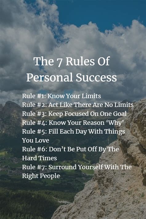 The 7 Rules Of Personal Success Business Inspiration Quotes Personal