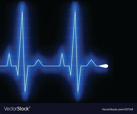 Blue Heart Beat Ekg Graph Royalty Free Vector Image