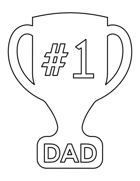 Printable Number One Dad Trophy Coloring Page