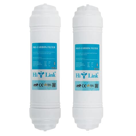 Hi Link Pre Carbon And Post Carbon Inline Filter Cartridge And 4 Elbow Connector Inline Carbon