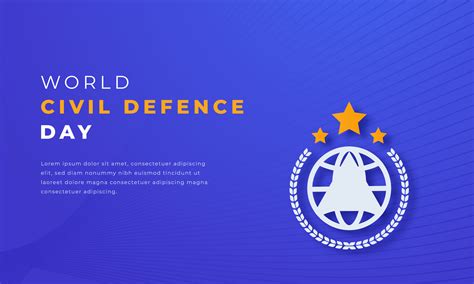 World Civil Defence Day Paper Cut Style Vector Design Illustration For