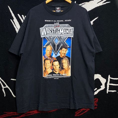 Vintage × Wwe × Wwf Wrestlemania Xx Vintage 2004 Wwf Wrestling Shirt Xxl Grailed