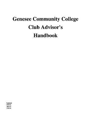 Fillable Online Genesee Genesee Community College Club Advisors