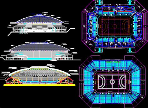 Salon Football Stadium Project Dwg Full Project For Autocad In 2023