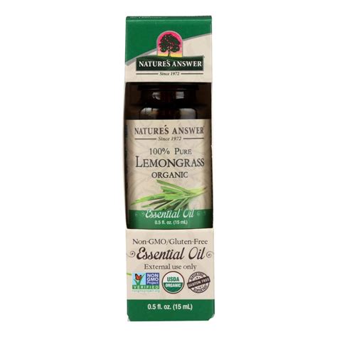 Nature's Answer - Organic Essential Oil - Lemongrass - 0.5 oz