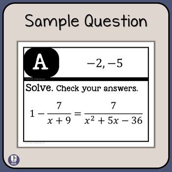 Rational Expressions And Equations Scavenger Hunt By Hoff Math Tpt