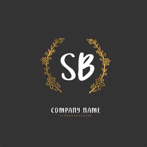 Sb Initial Handwriting And Signature Logo Design With Circle Beautiful