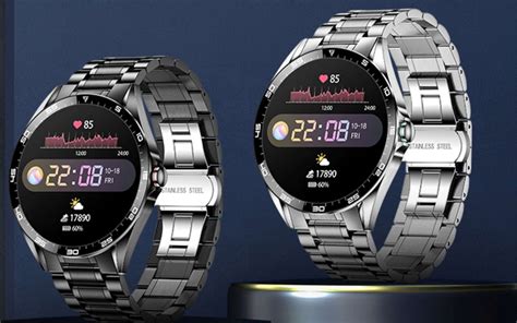 Smartwatch Con Cinturino In Acciaio Lusso Al Polso Con