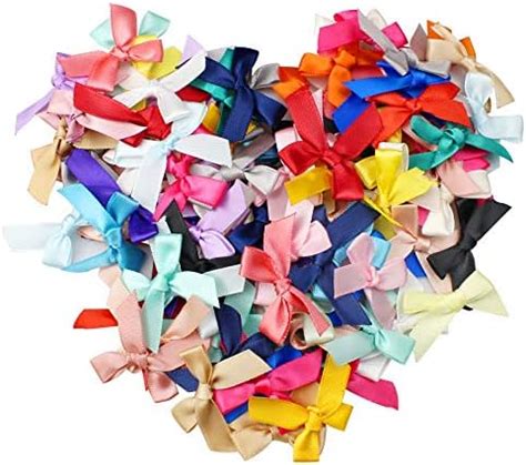 Zozomaiy Pieces Satin Ribbon Bows Multicolored Mini Bows Cm