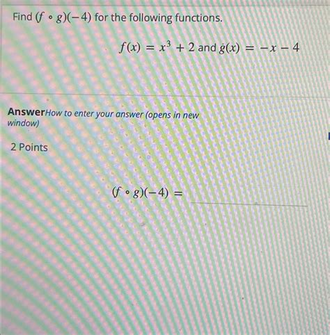 Solved Find F G 4 ﻿for The Following Functions F X X3 2