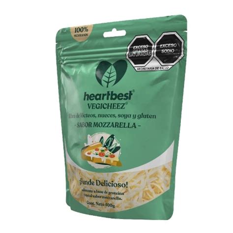 Tipo Queso Mozzarella Heartbest Vegicheez Rallado Vegano 400 G Bodega