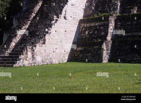 Tikal (Guatemala) temple in the Jungle, close-up of the bottom Stock ...