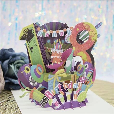 18th Birthday 3d Pop Up Greeting Card 18th Birthday Card Etsy