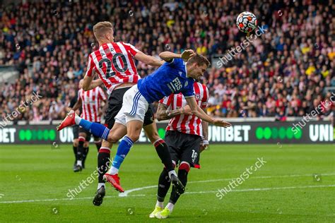 Brentford Defender Kristoffer Ajer Heads Editorial Stock Photo